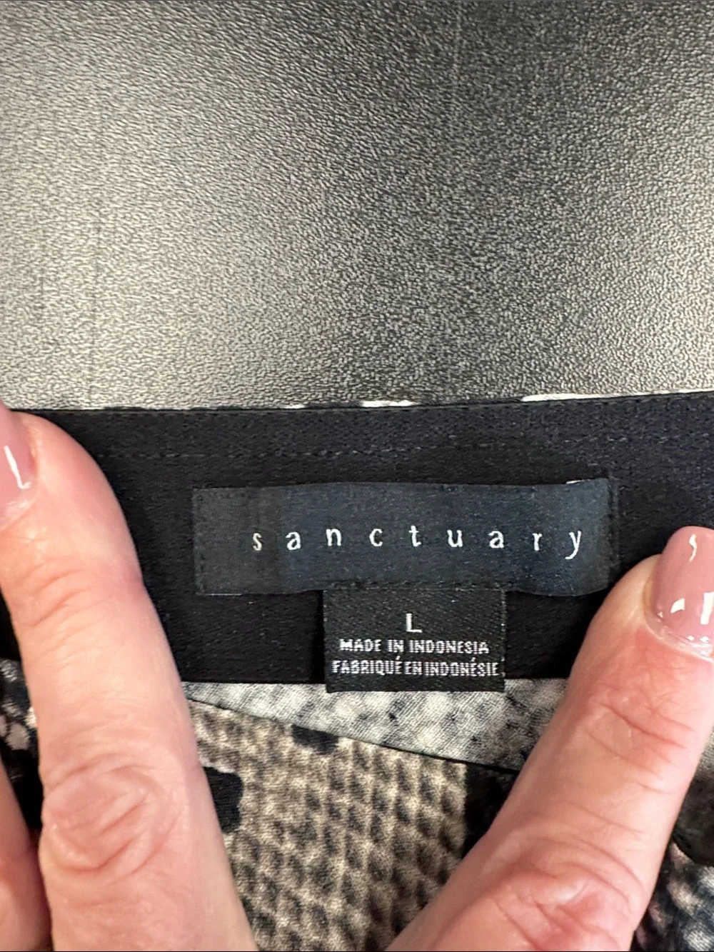 Sanctuary Black & White Snake-Print Midi Skirt